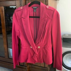 White House Black Market Red Ponte Notch Collar Knit Blazer Women’s Size 4